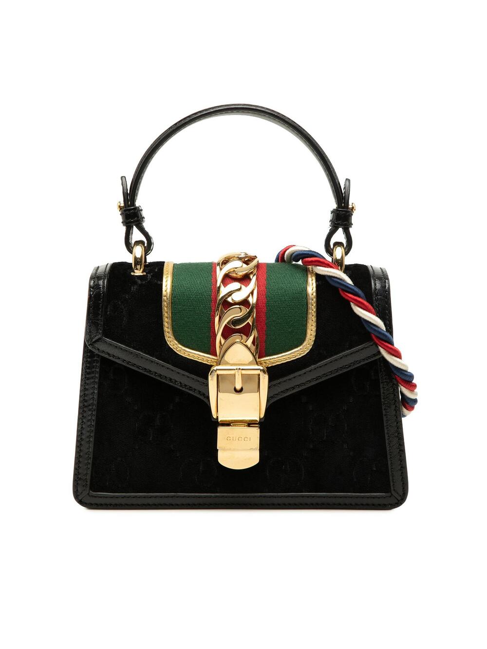 Gucci Mini Gg Velvet Web Sylvie Top #358380G77B